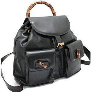 Gucci Bamboo Black Leather Backpack